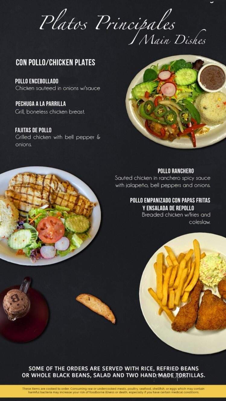 El Cuscatlan - San Pablo, CA menu_pic