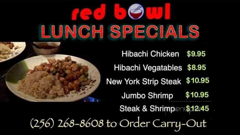 Red Bowl Asian Restaurant - Talladega, AL menu_pic