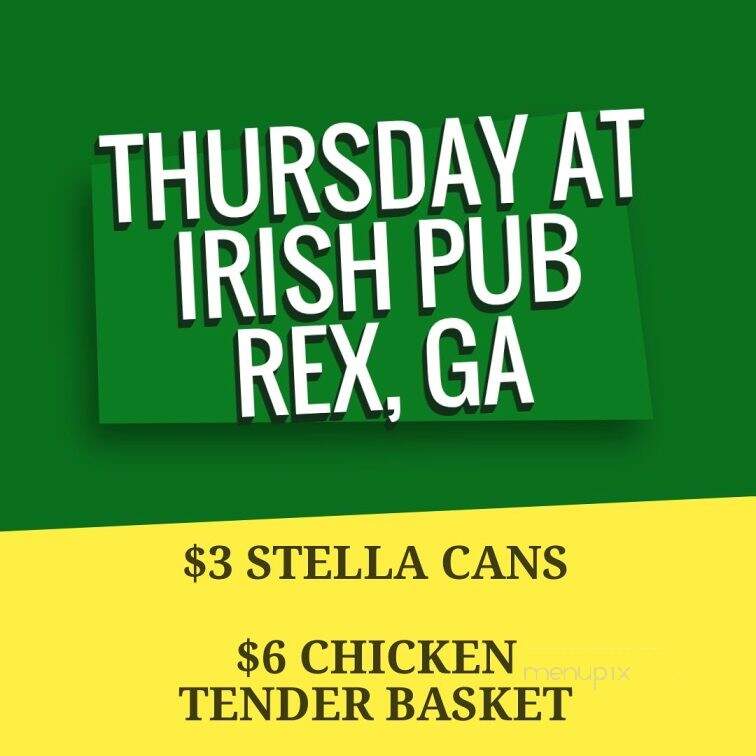 Irish Pub & Grill - Rex, GA menu_pic