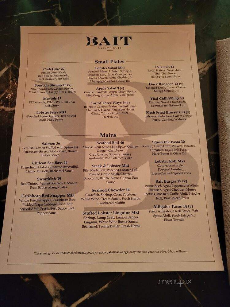 Bait - St. Louis, MO menu_pic