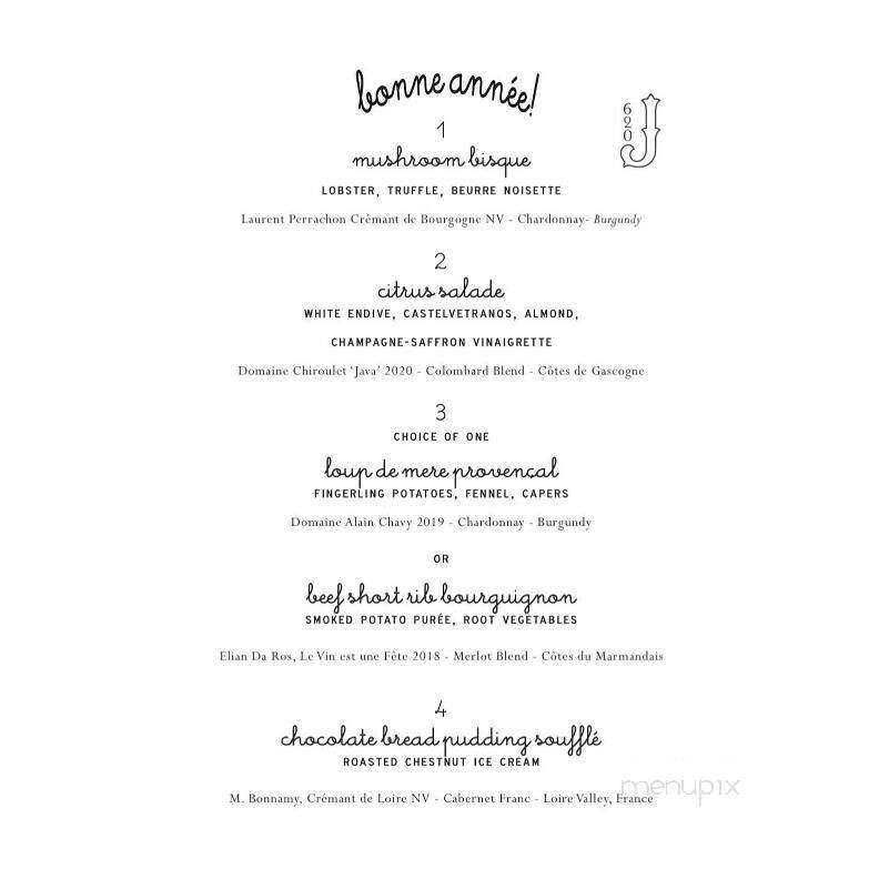 Jolie Restaurant - Raleigh, NC menu_pic