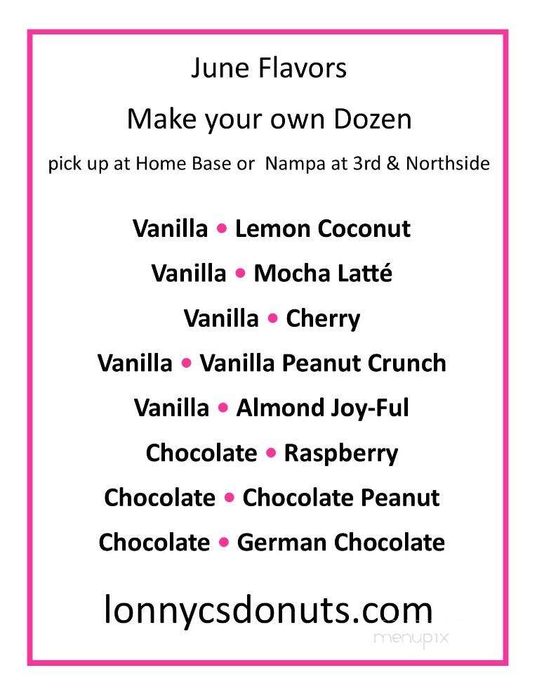 Lonny C's Donuts - Caldwell, ID menu_pic
