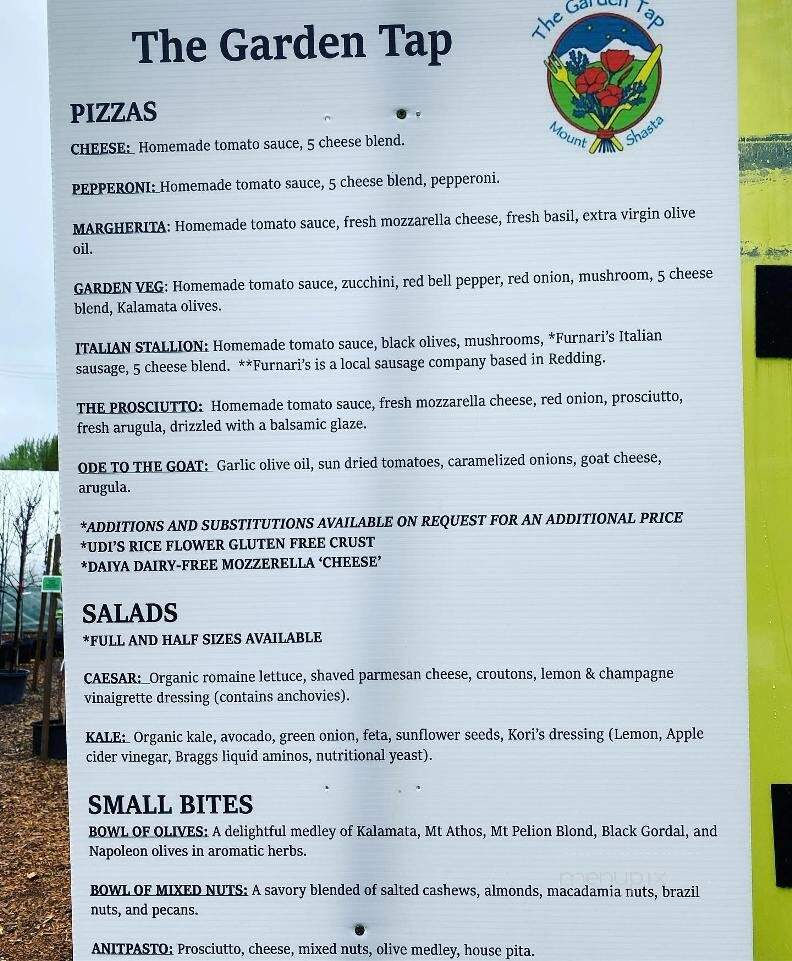 The Garden Tap - Mount Shasta, CA menu_pic