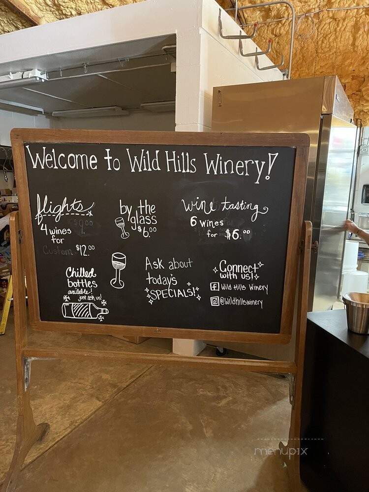 Wild Hills Winery - Muscoda, WI menu_pic