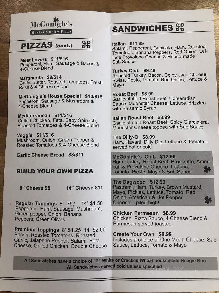 McGonigle's Market Deli Pizza - Battle Creek, MI