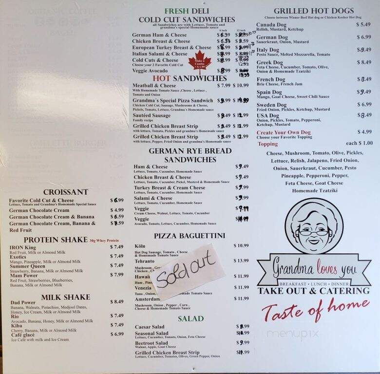 Grandma Loves You - Toronto, ON menu_pic