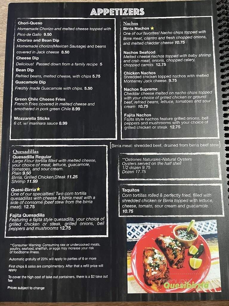 Los Mezcales Bar & Grill - Fond du Lac, WI menu_pic