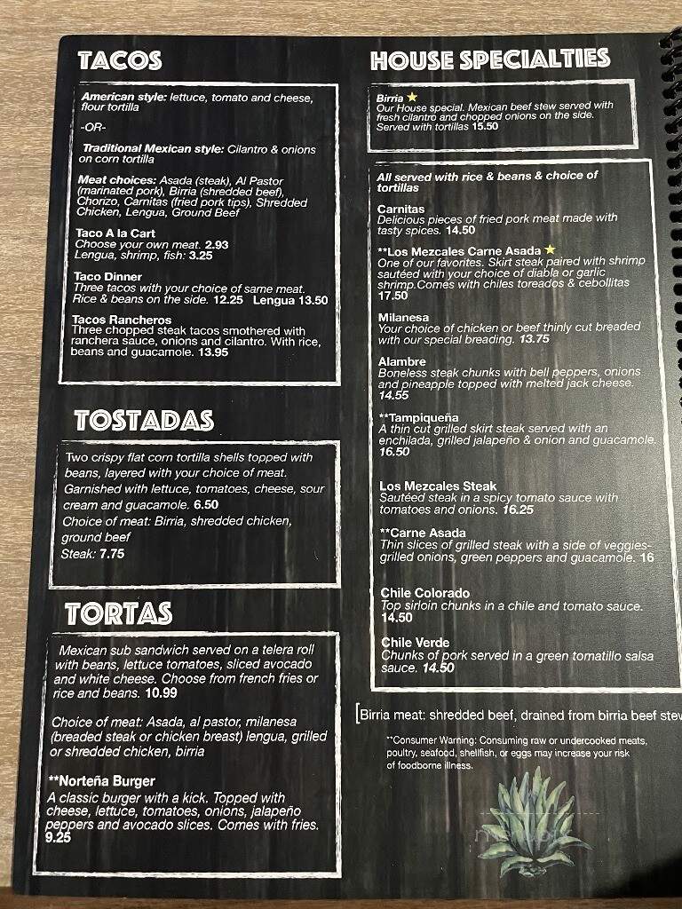 Los Mezcales Bar & Grill - Fond du Lac, WI menu_pic