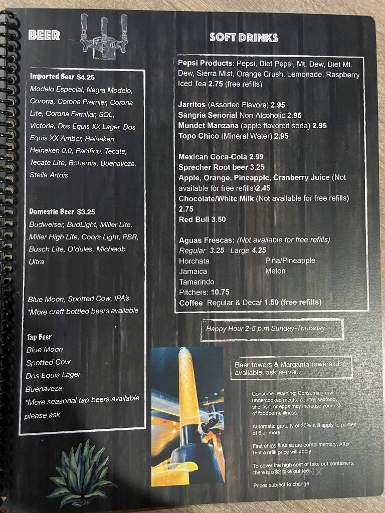 Los Mezcales Bar & Grill - Fond du Lac, WI menu_pic
