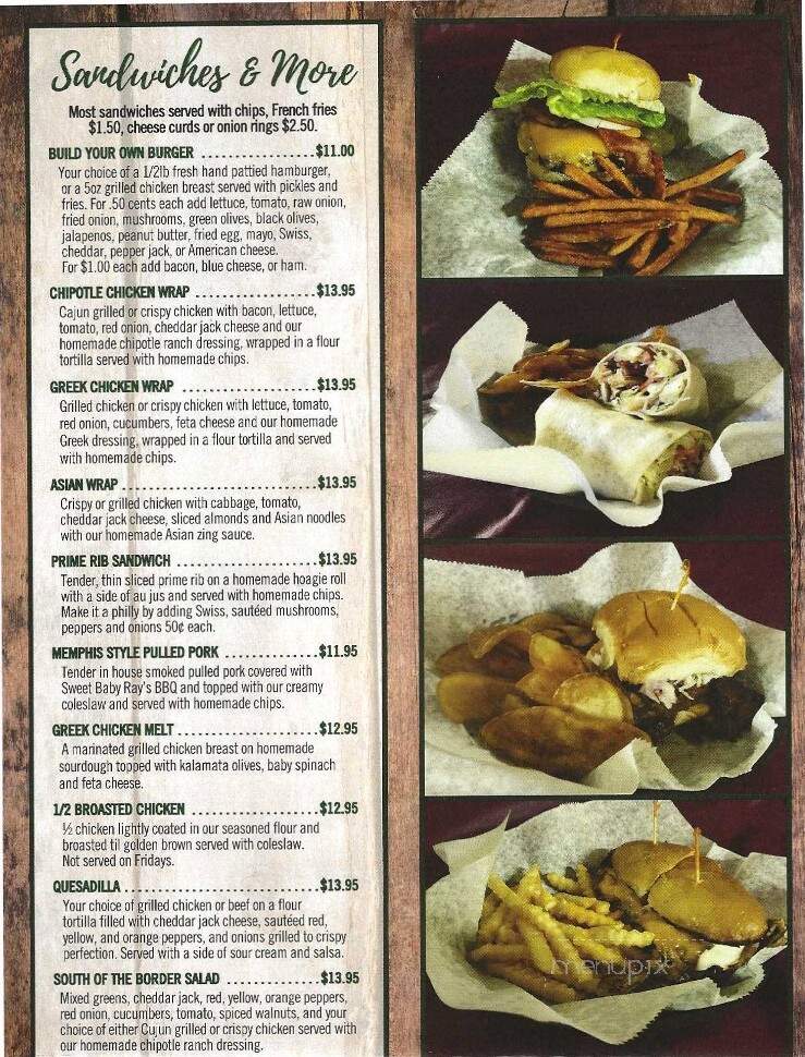 Round-A-Bout Bar & Grill - Webster, WI menu_pic