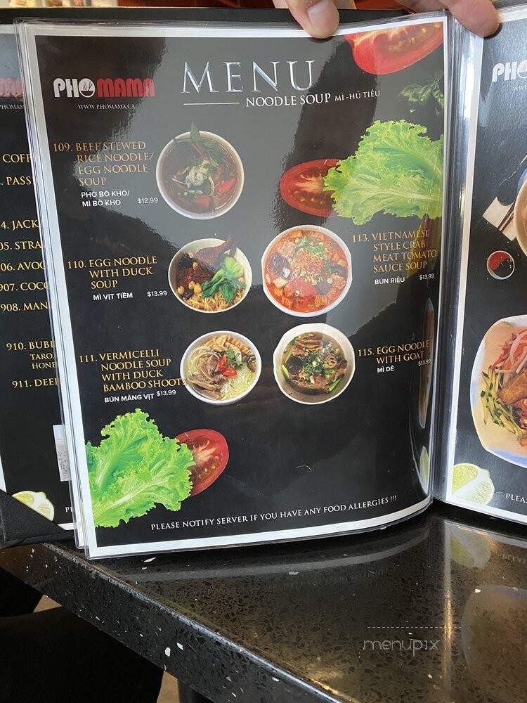 Pho Mama - Oakville, ON menu_pic