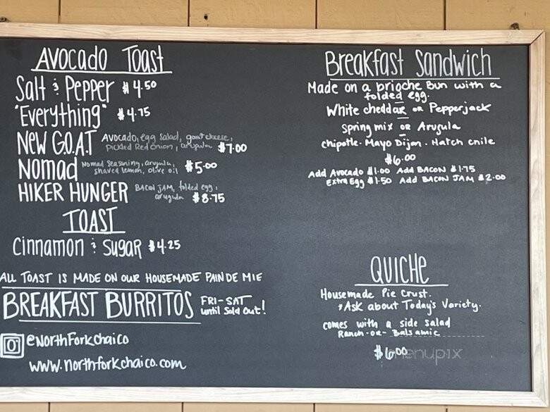 North Fork Chai - Newcastle, CA menu_pic