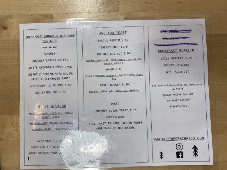 North Fork Chai - Newcastle, CA menu_pic