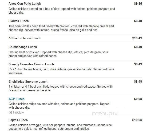 Mi Cancun - Angier, NC menu_pic