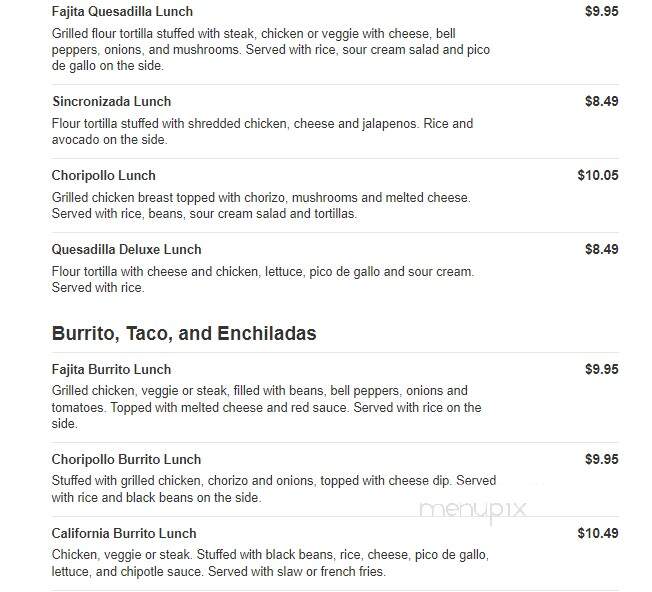 Mi Cancun - Angier, NC menu_pic