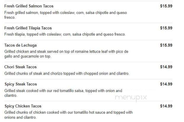 Mi Cancun - Angier, NC menu_pic