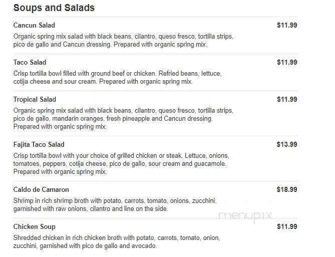 Mi Cancun - Angier, NC menu_pic