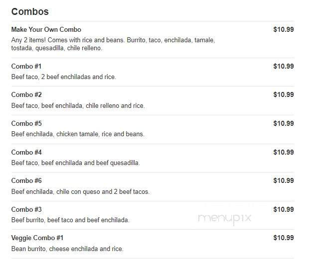 Mi Cancun - Angier, NC menu_pic