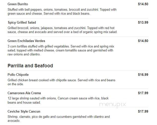 Mi Cancun - Angier, NC menu_pic