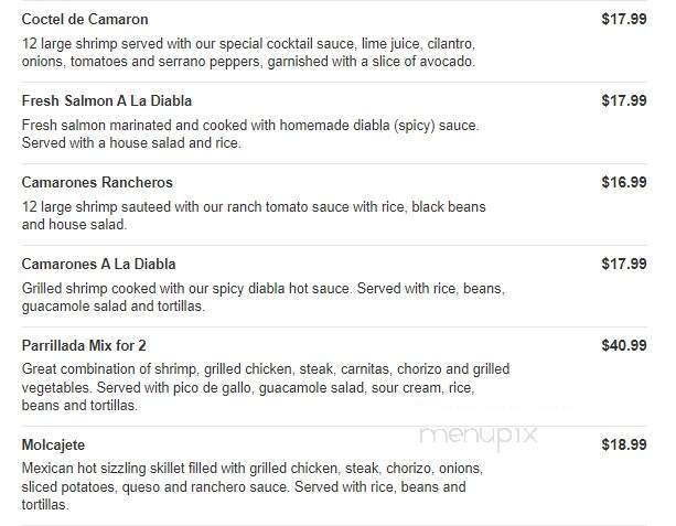 Mi Cancun - Angier, NC menu_pic