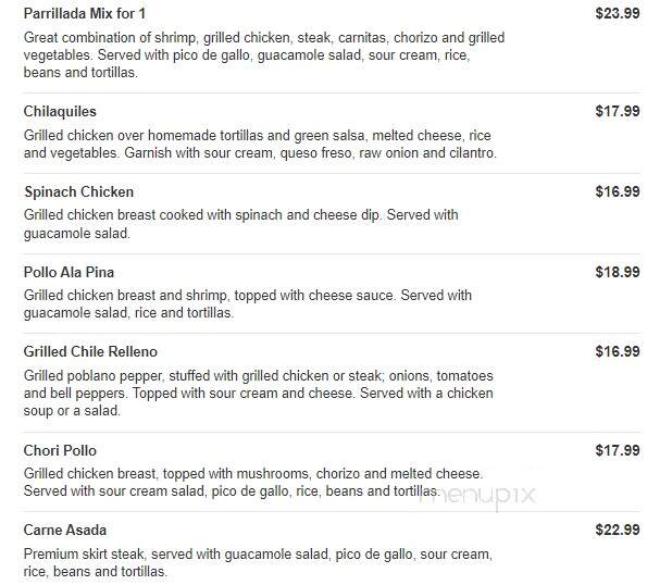 Mi Cancun - Angier, NC menu_pic