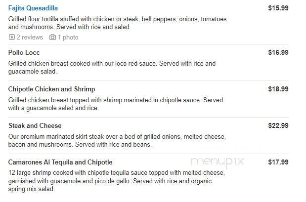 Mi Cancun - Angier, NC menu_pic