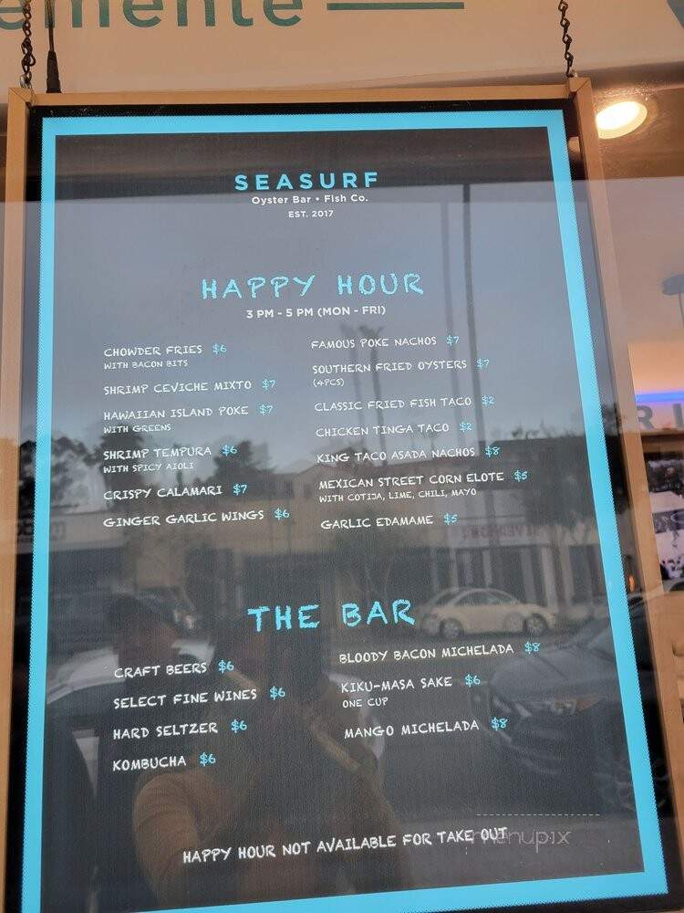 Seasurf Fish Co - San Clemente, CA menu_pic