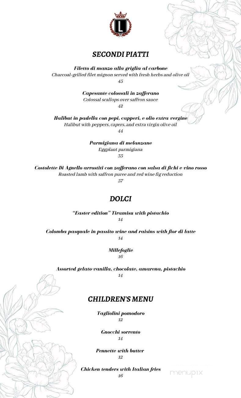 Ristorante LUCCA & Piano Lounge - Bordentown, NJ menu_pic