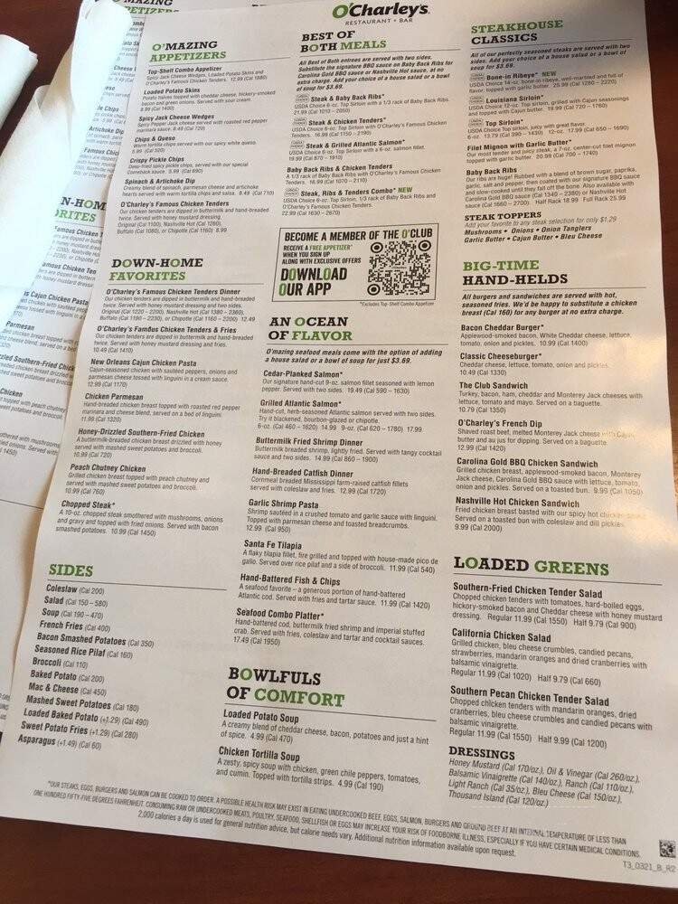 O'Charley's - Avon, IN menu_pic