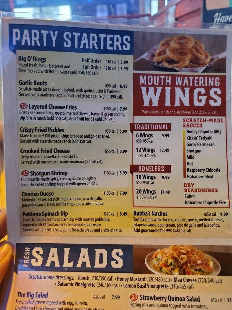 Bubba's 33 - Corpus Christi, TX menu_pic