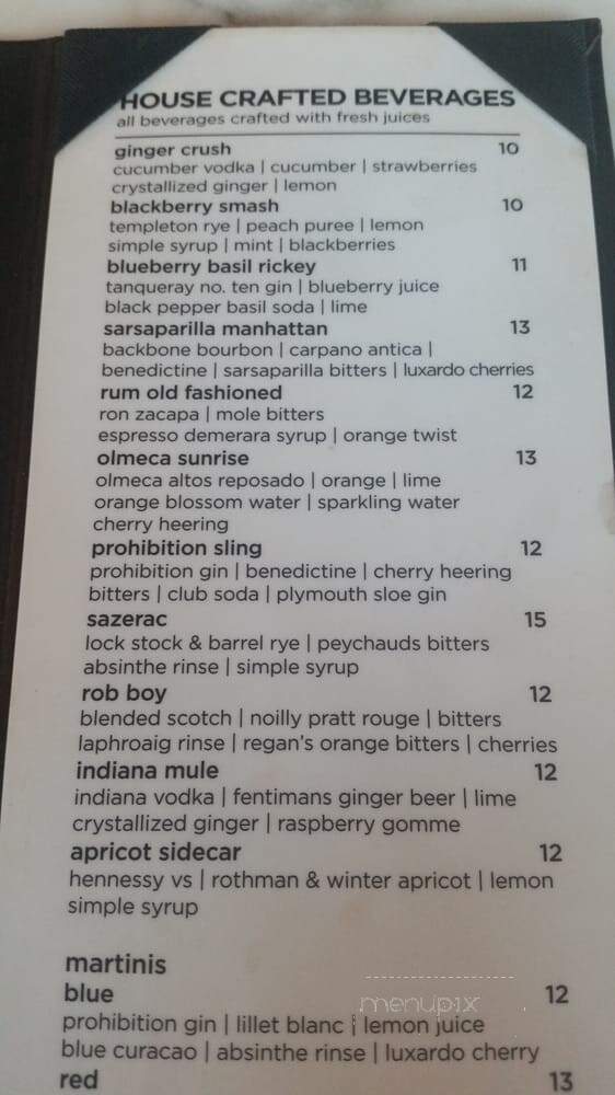 JW Marriott Lobby Bar - Indianapolis, IN menu_pic