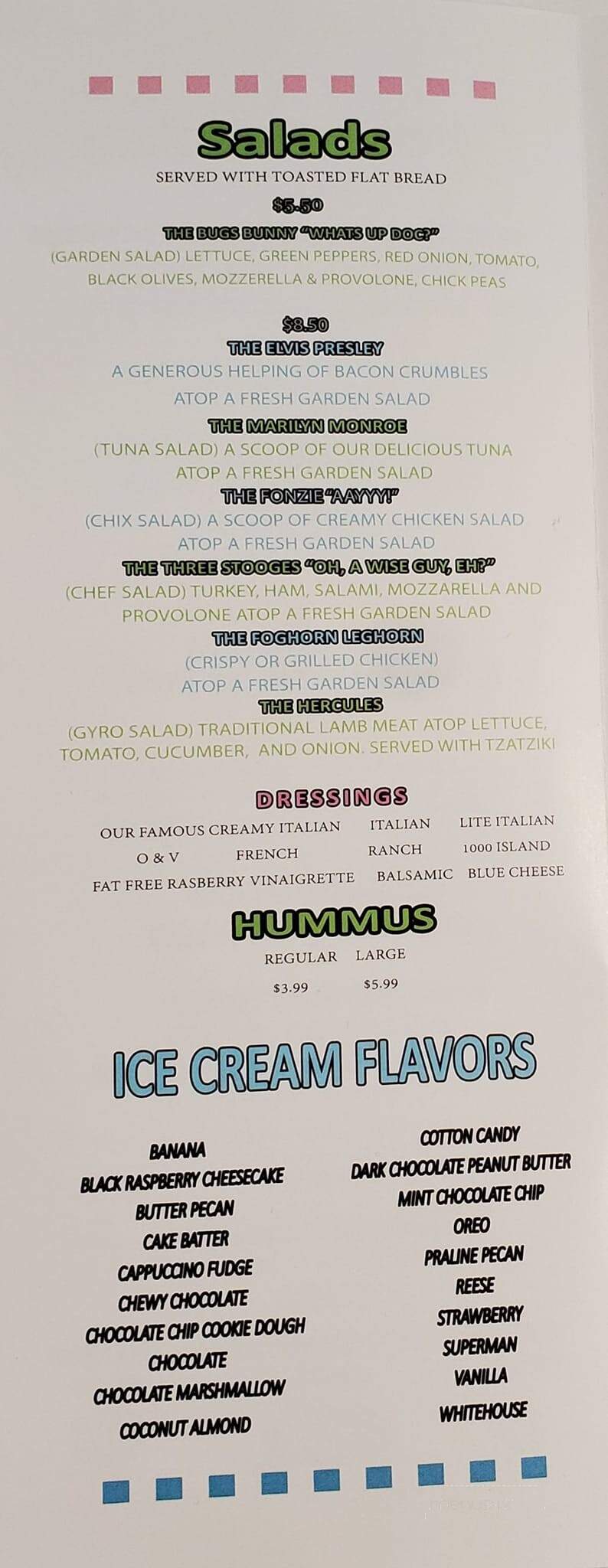 J R Grinder - Canfield, OH menu_pic