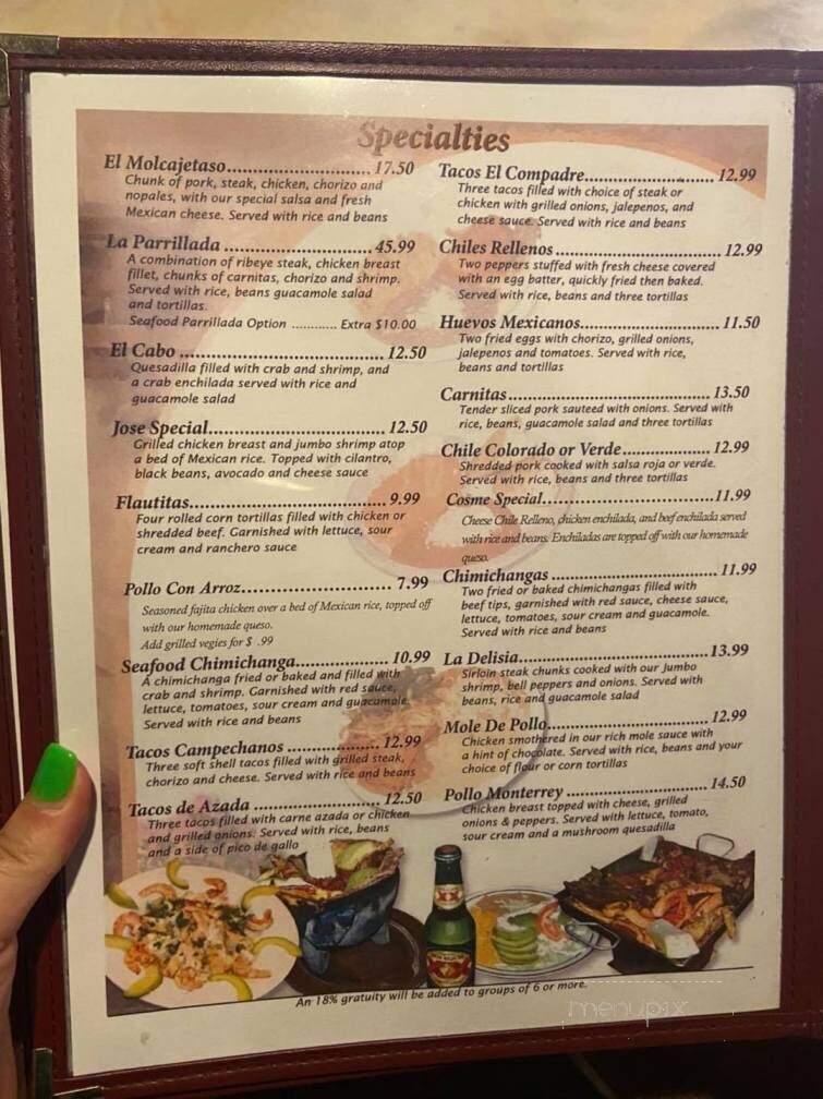 Los Compadres Mexican Bar Grill - Cedar Rapids, IA menu_pic
