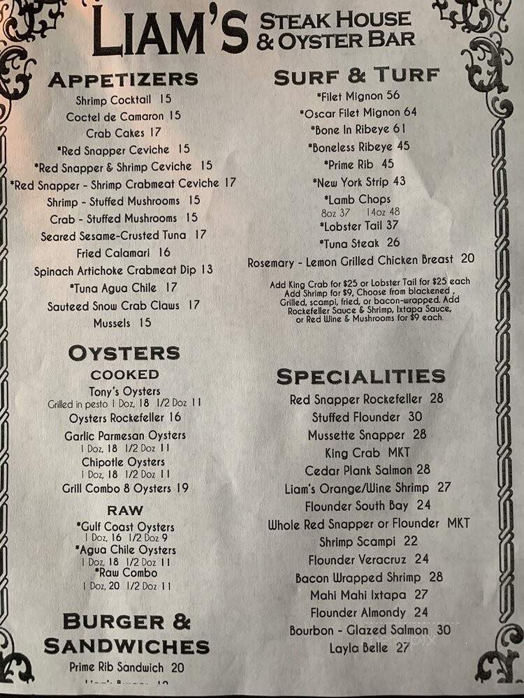 Liam's Steakhouse and Oyster Bar - South Padre Island, TX