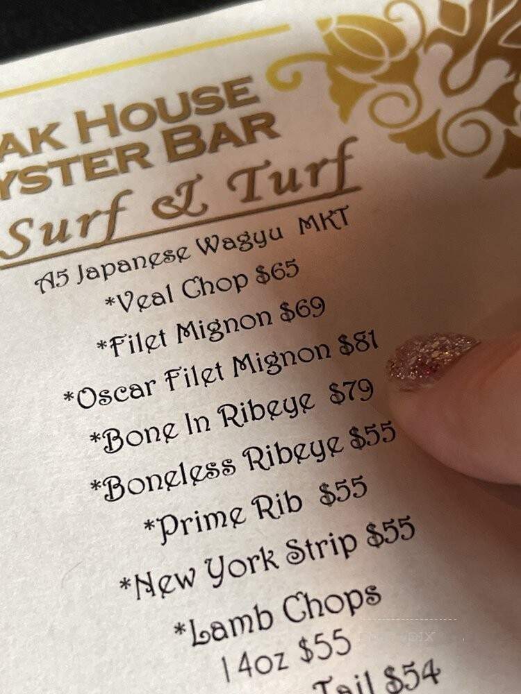 Liam's Steakhouse and Oyster Bar - South Padre Island, TX menu_pic
