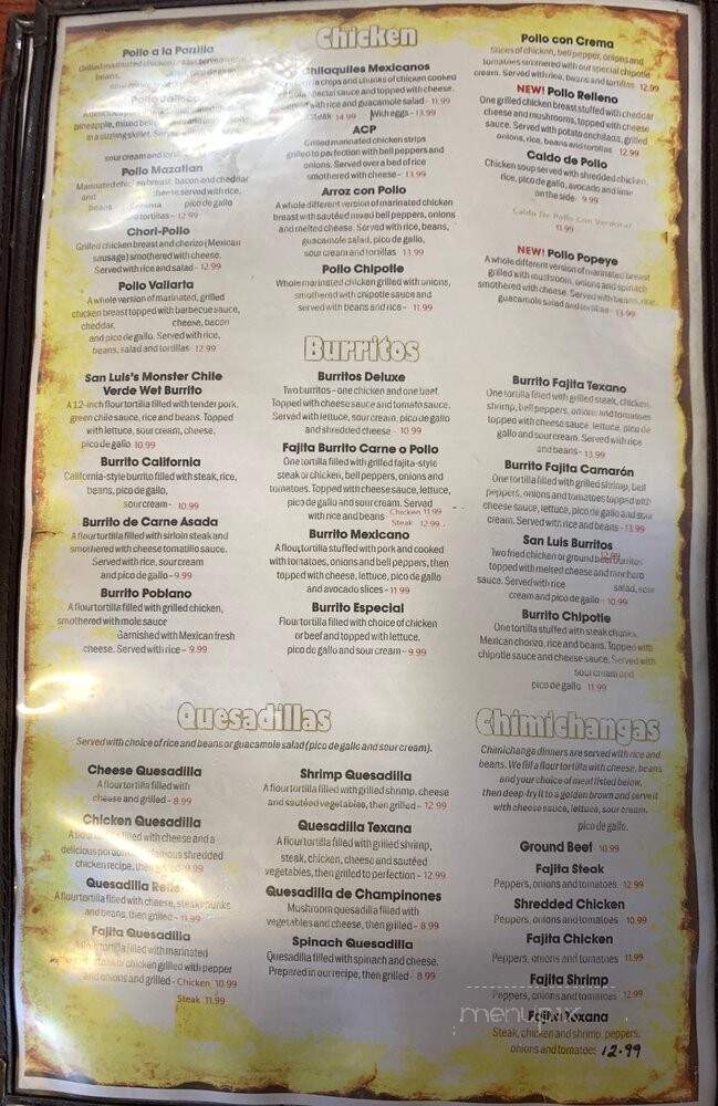 San Luis Iii - High Point, NC menu_pic