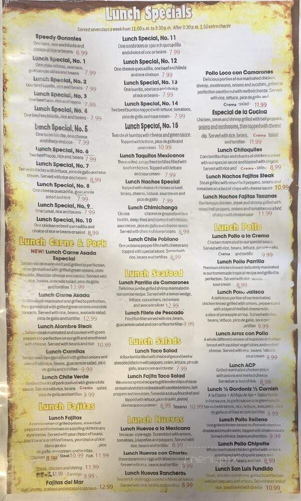 San Luis Iii - High Point, NC menu_pic