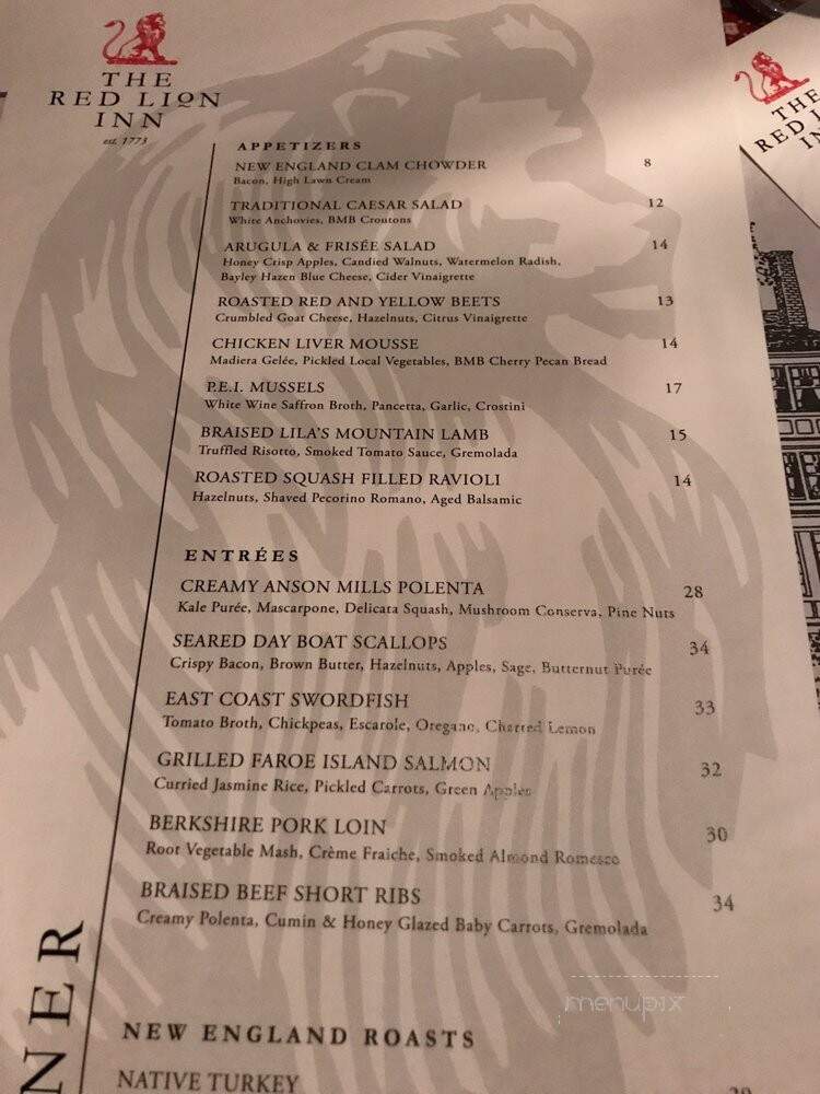 Widow Bingham's Tavern - Stockbridge, MA menu_pic