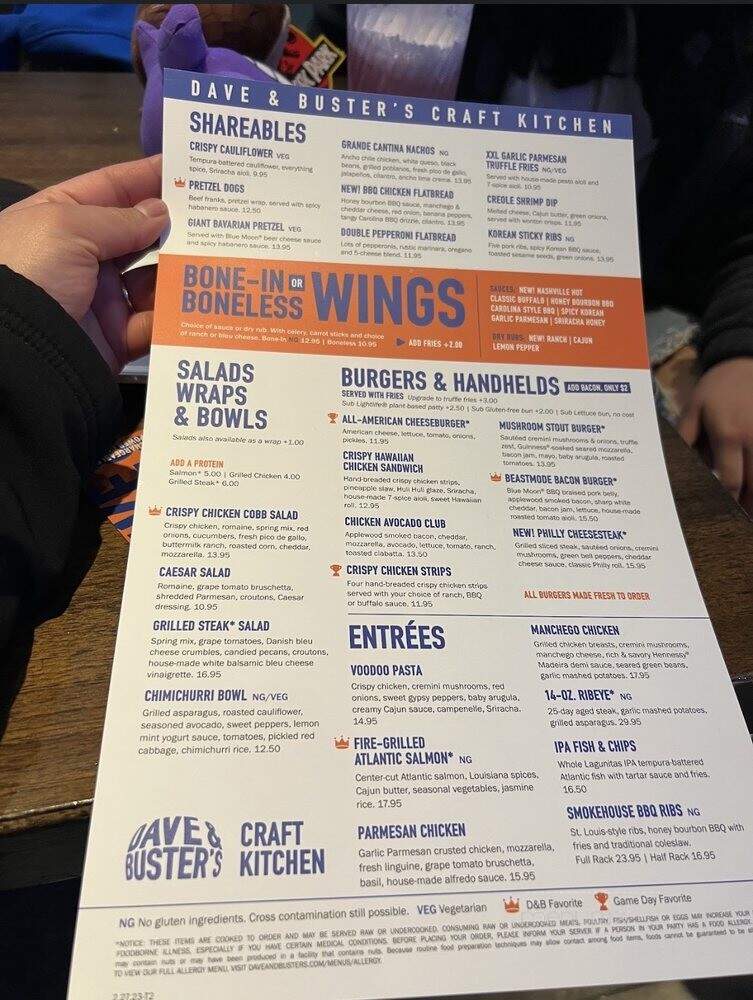 Dave & Buster's - Albuquerque, NM menu_pic