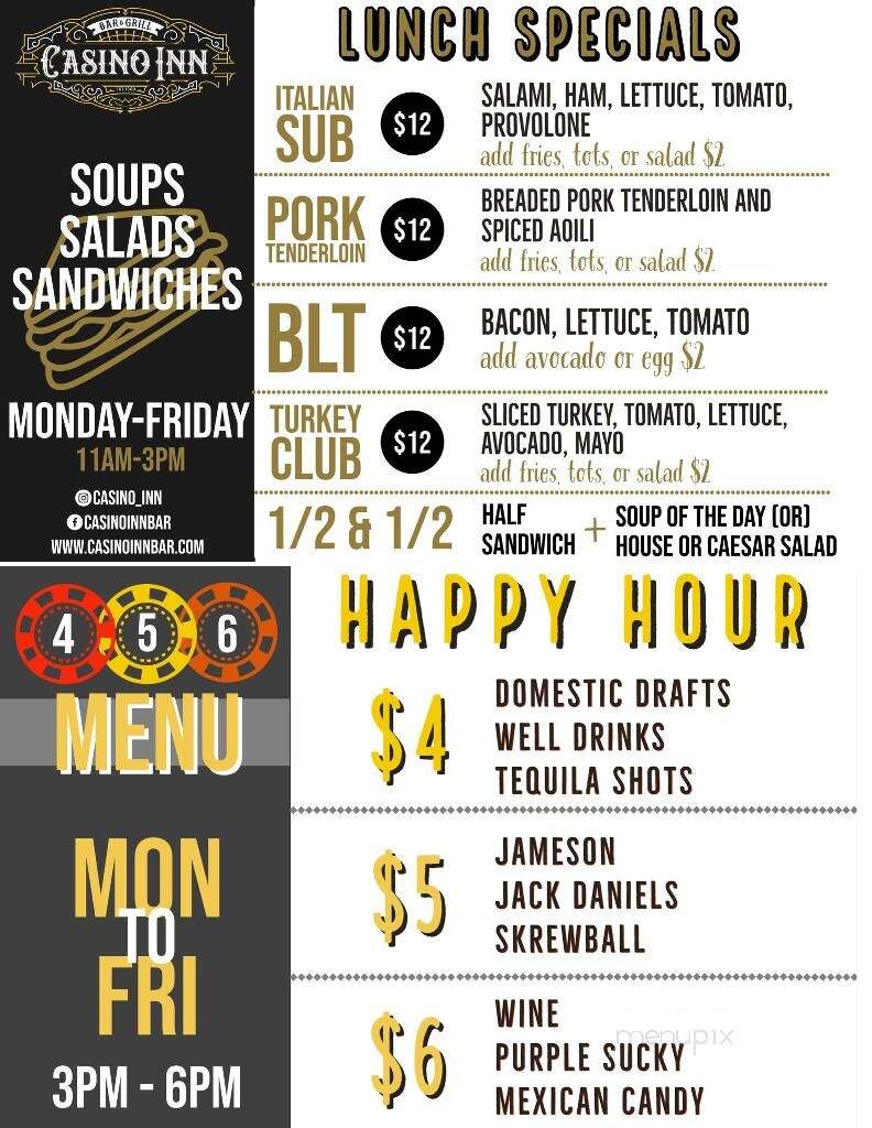 Casino Inn Bar & Grill - Alpine, CA menu_pic