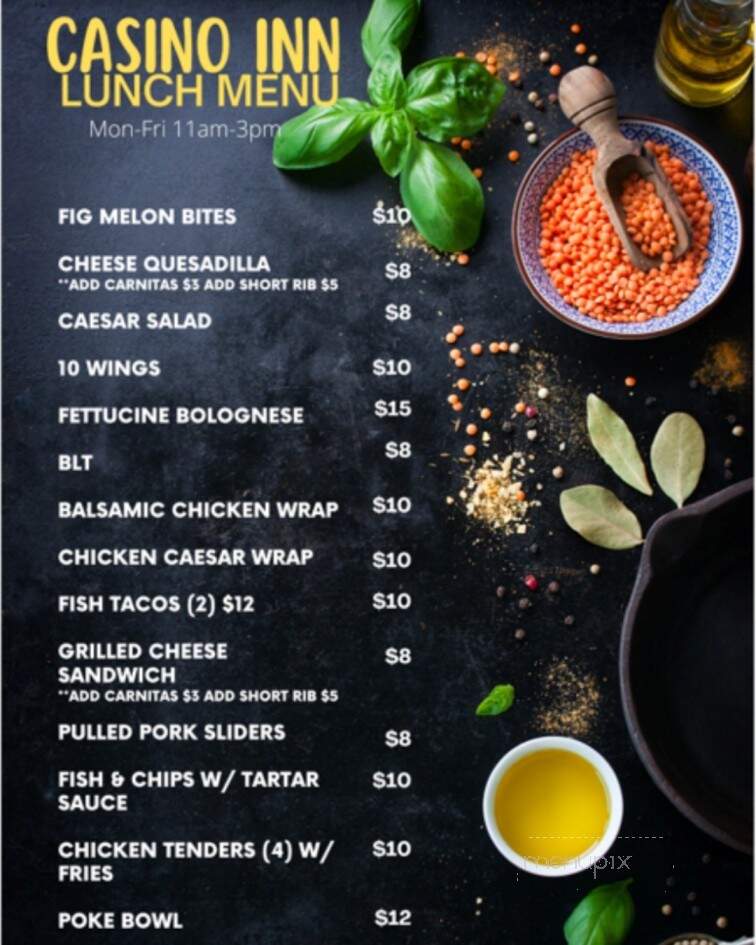 Casino Inn Bar & Grill - Alpine, CA menu_pic
