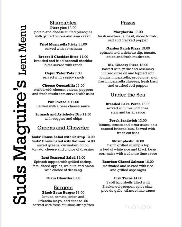 Suds Maguire's Bar & Grill - Berea, OH menu_pic