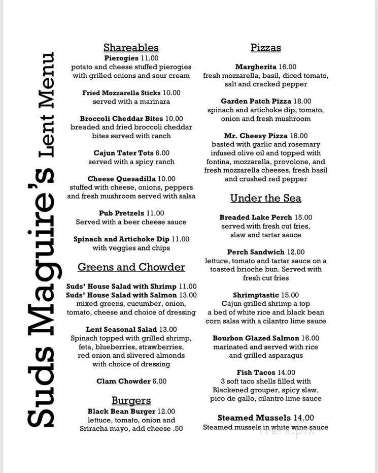 Suds Maguire's Bar & Grill - Berea, OH menu_pic