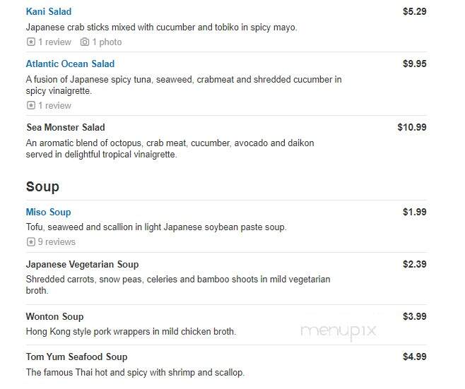 Sake Cafe - Williamsville, NY menu_pic