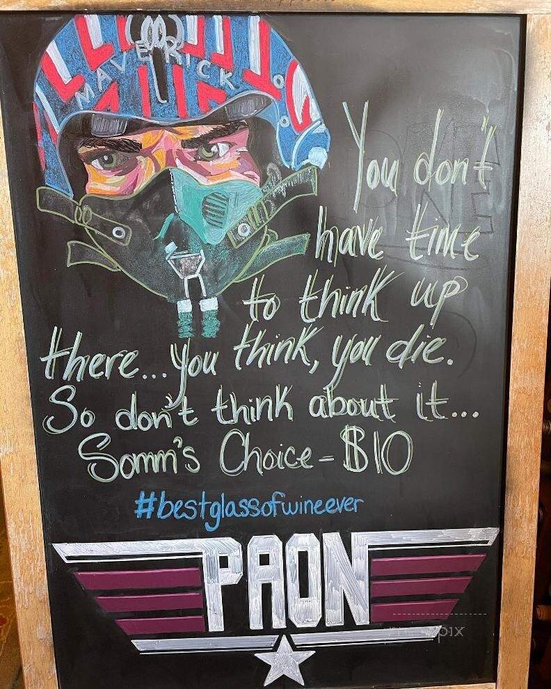 Paon Restaurant & Wine Bar - Carlsbad, CA menu_pic