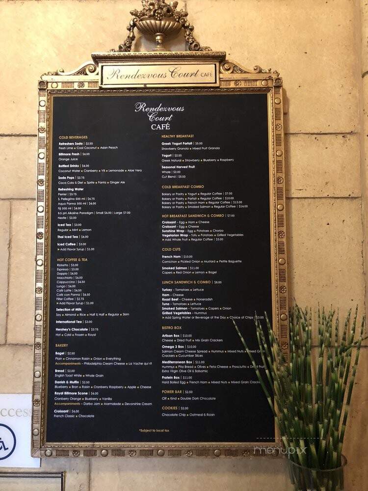 Rendezvous Court & at Millennium Biltmore Hotel - Los Angeles, CA menu_pic
