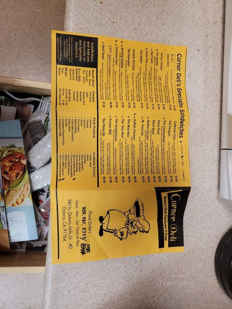 Corner Deli - Ontario, CA menu_pic