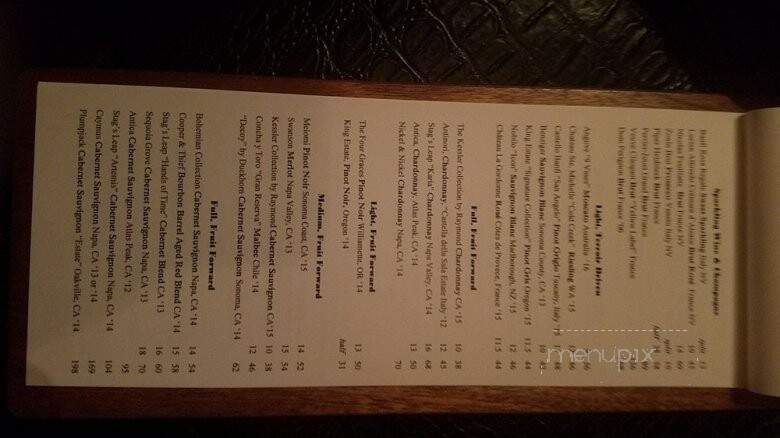 Bosendorfer Lounge - Orlando, FL menu_pic
