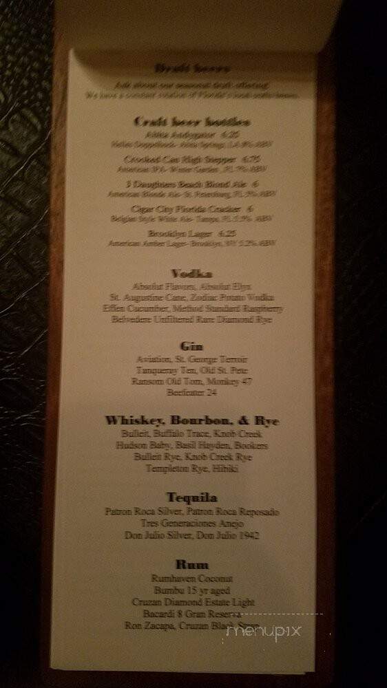 Bosendorfer Lounge - Orlando, FL menu_pic
