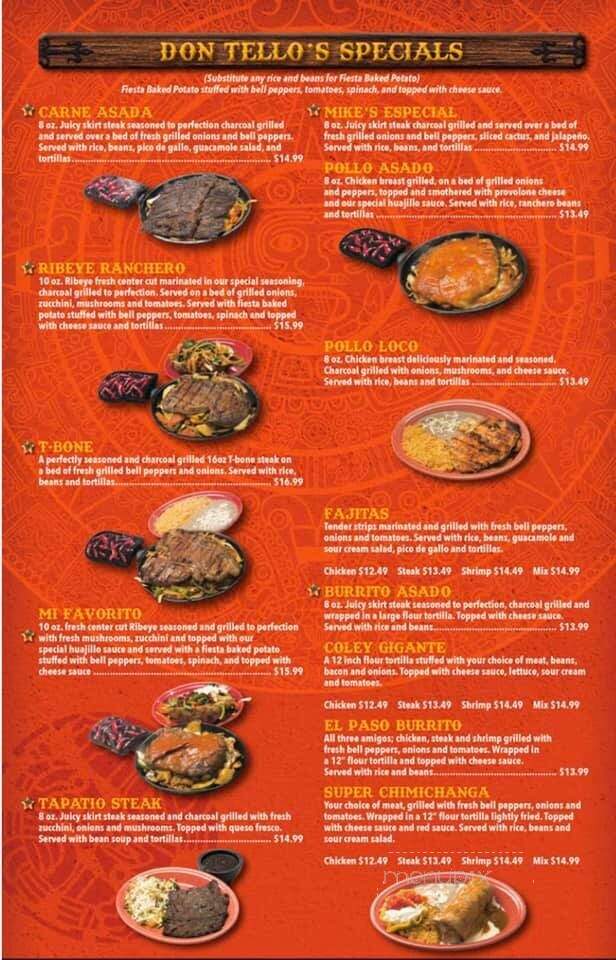 Don Tellos Tex Mex Grill - Conyers, GA menu_pic
